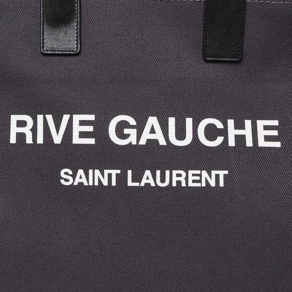 Yves Saint Laurent Grey Canvas Rive Gauche North/South Tote Bag - Picture 9 of 9